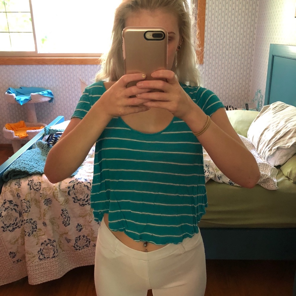Cropped striped shirt